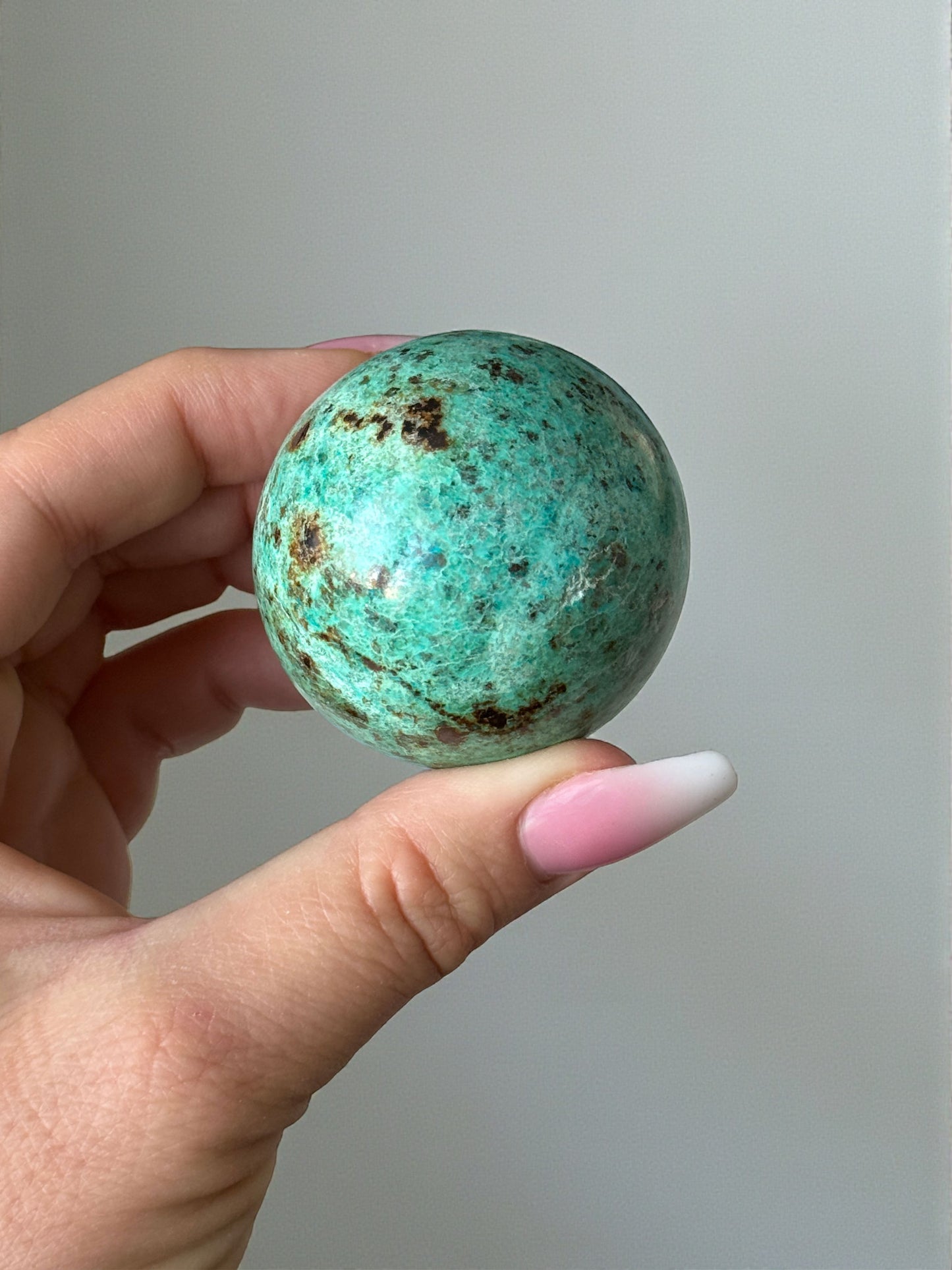 Chrysocolla with Hematite Sphere 47mm