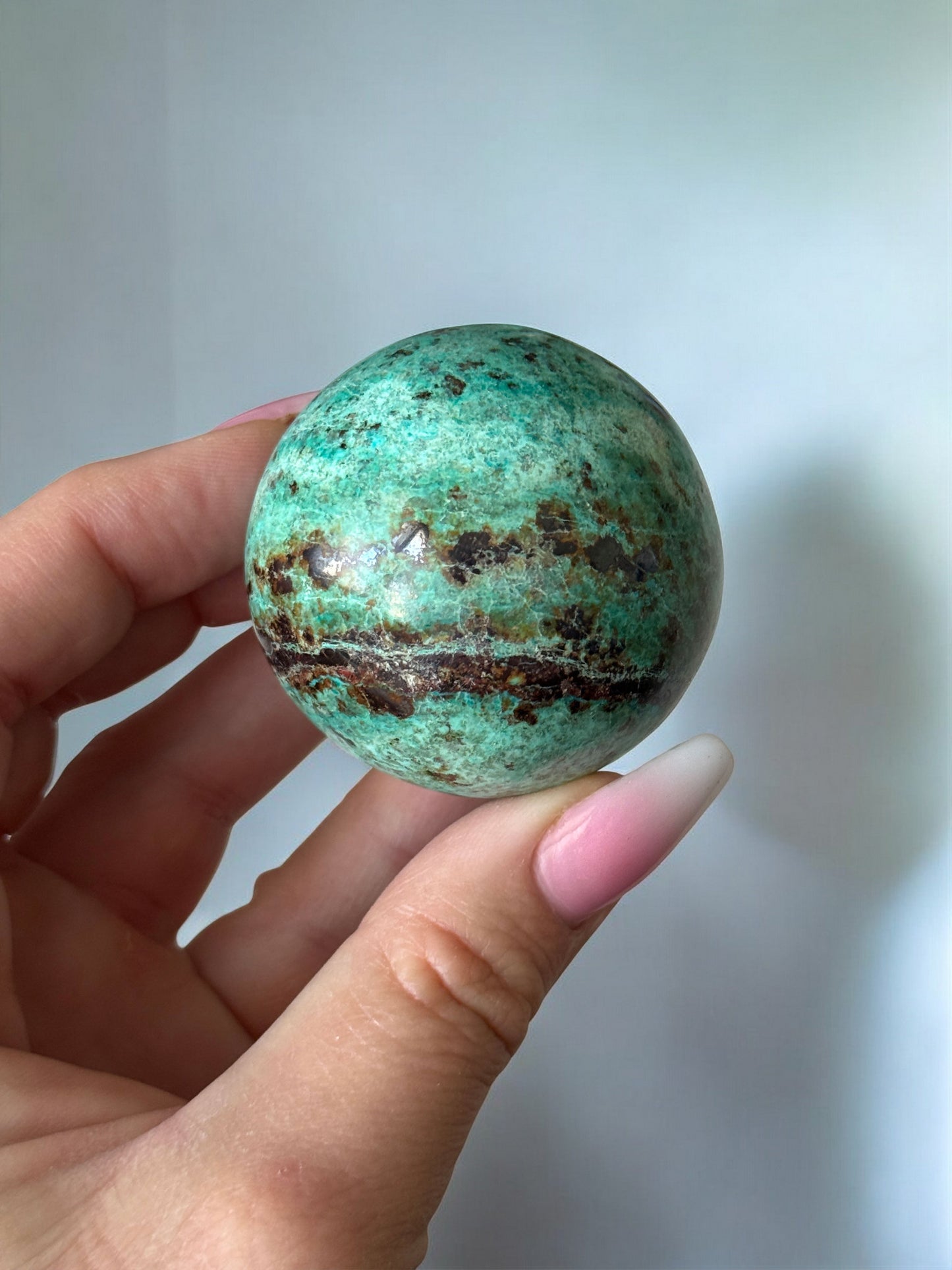 Chrysocolla with Hematite Sphere 47mm