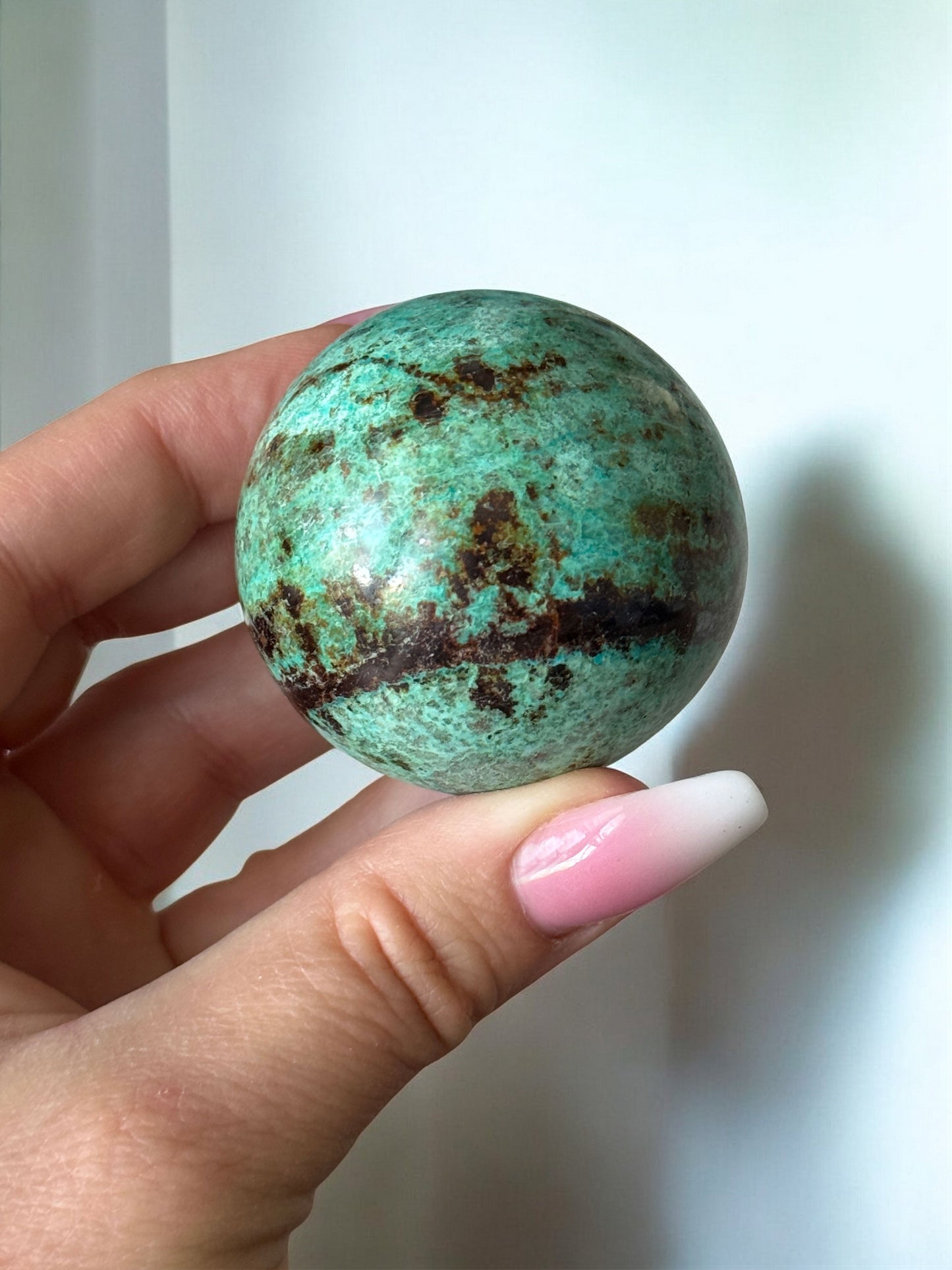 Chrysocolla with Hematite Sphere 47mm