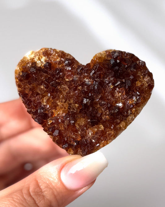 Citrine Druzy Heart