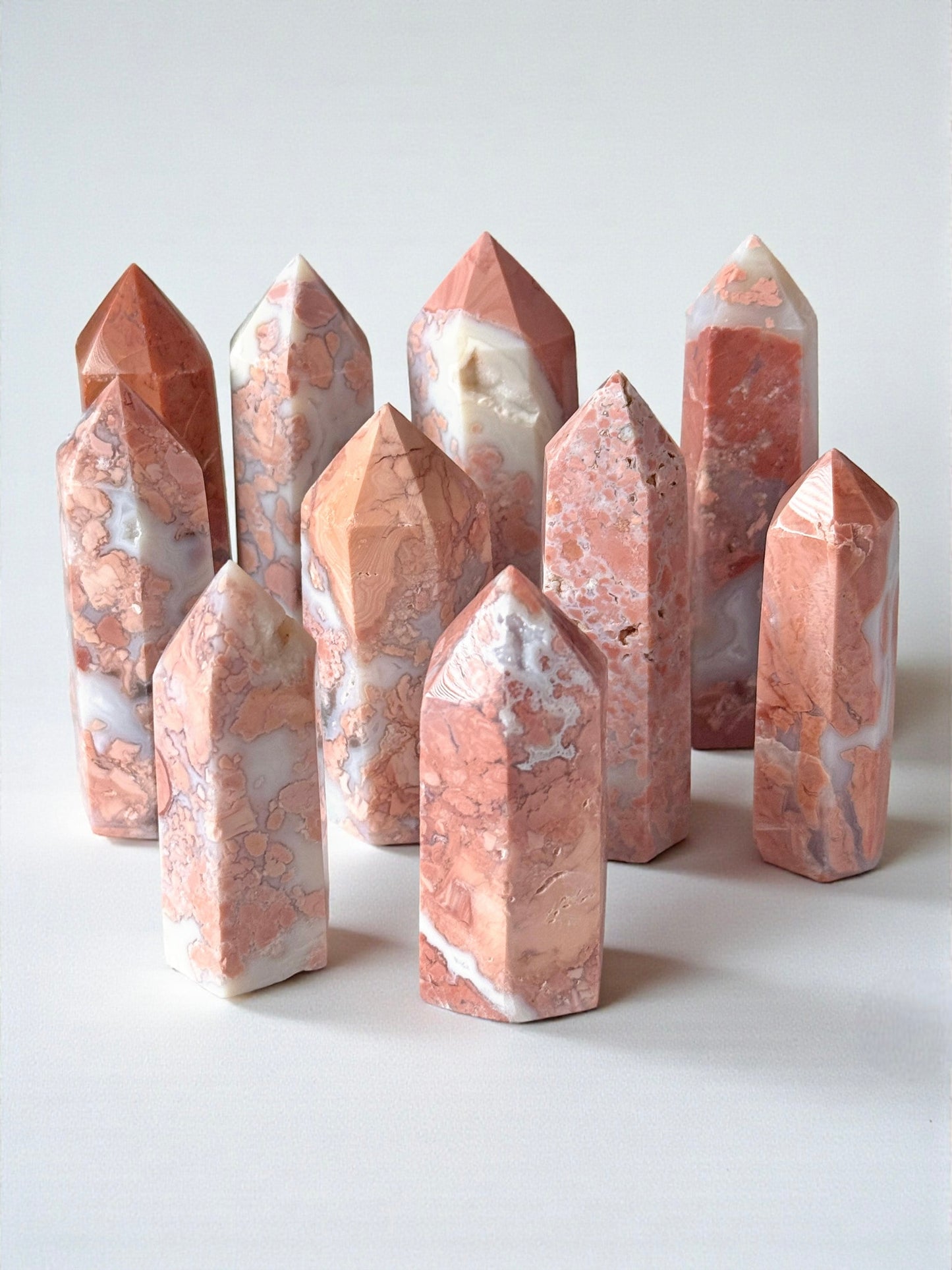 Pink Cotton Candy Agate Tower