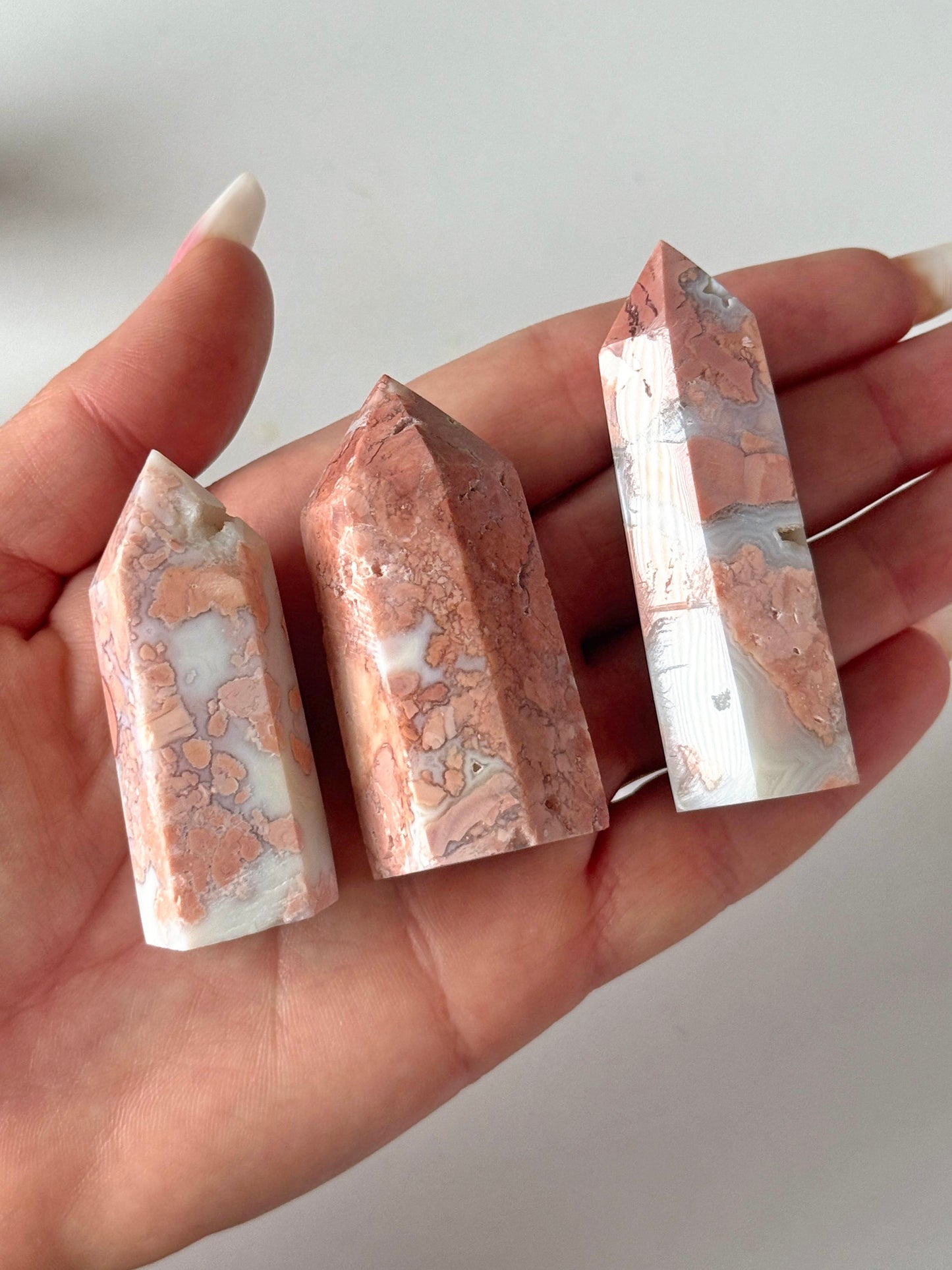 Pink Cotton Candy Agate Tower