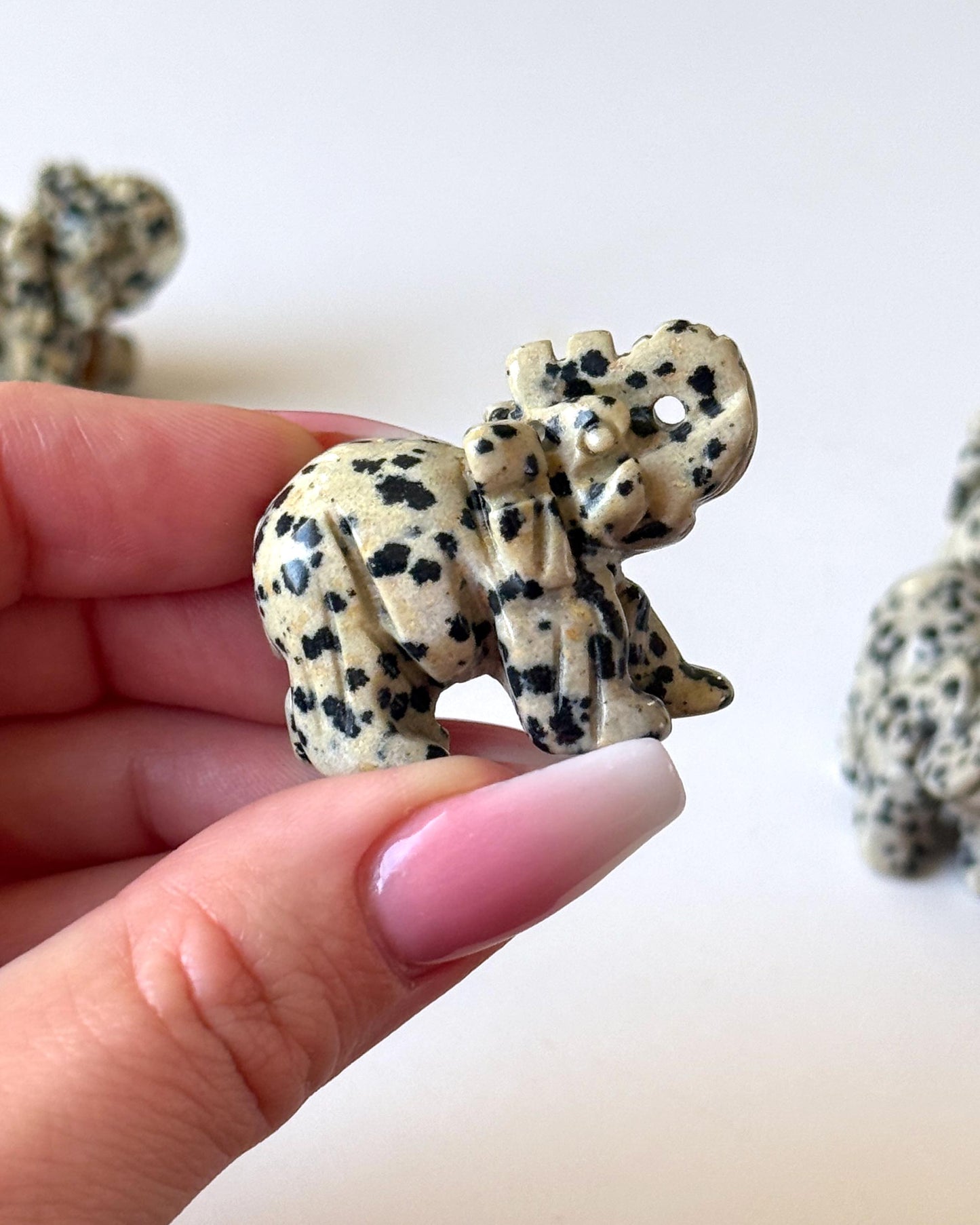 Dalmatian Jasper Elephant Carving