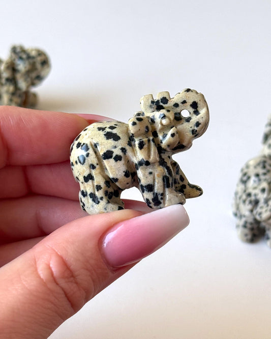 Dalmatian Jasper Elephant Carving