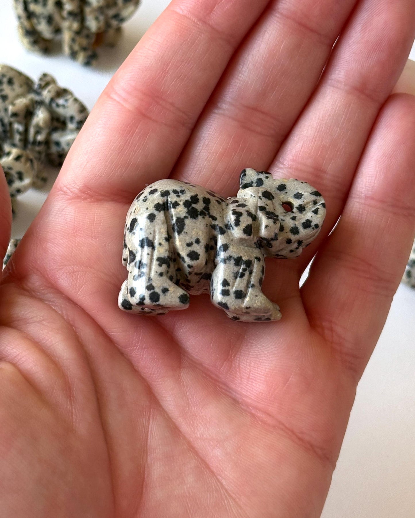 Dalmatian Jasper Elephant Carving