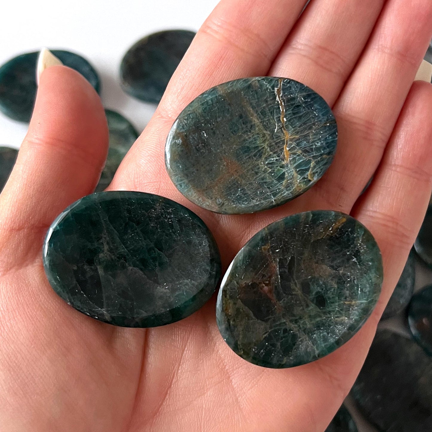 Dark Blue Apatite Worry Stone