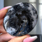 Druzy Black Flower Agate Palm Stone