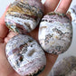 Druzy Pink Sea Jasper Palm Stone