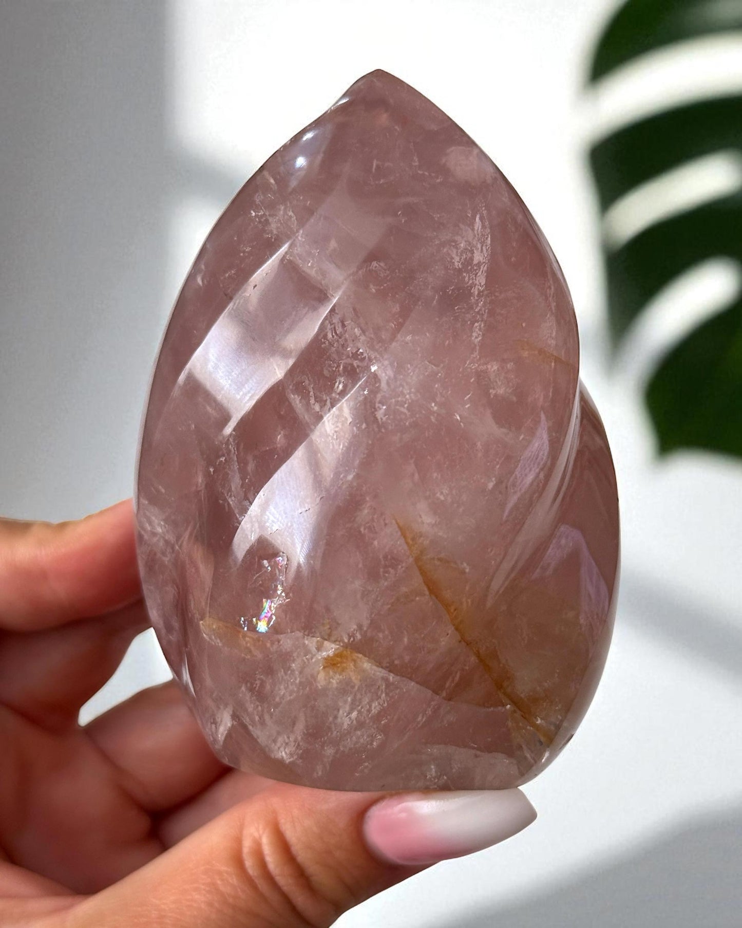 Lavender Rose Quartz Flame