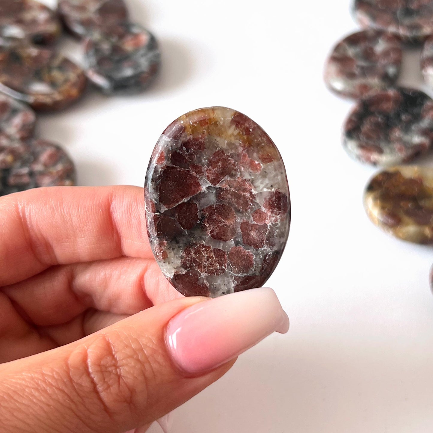 Garnet in Arfvedsonite Worry Stone