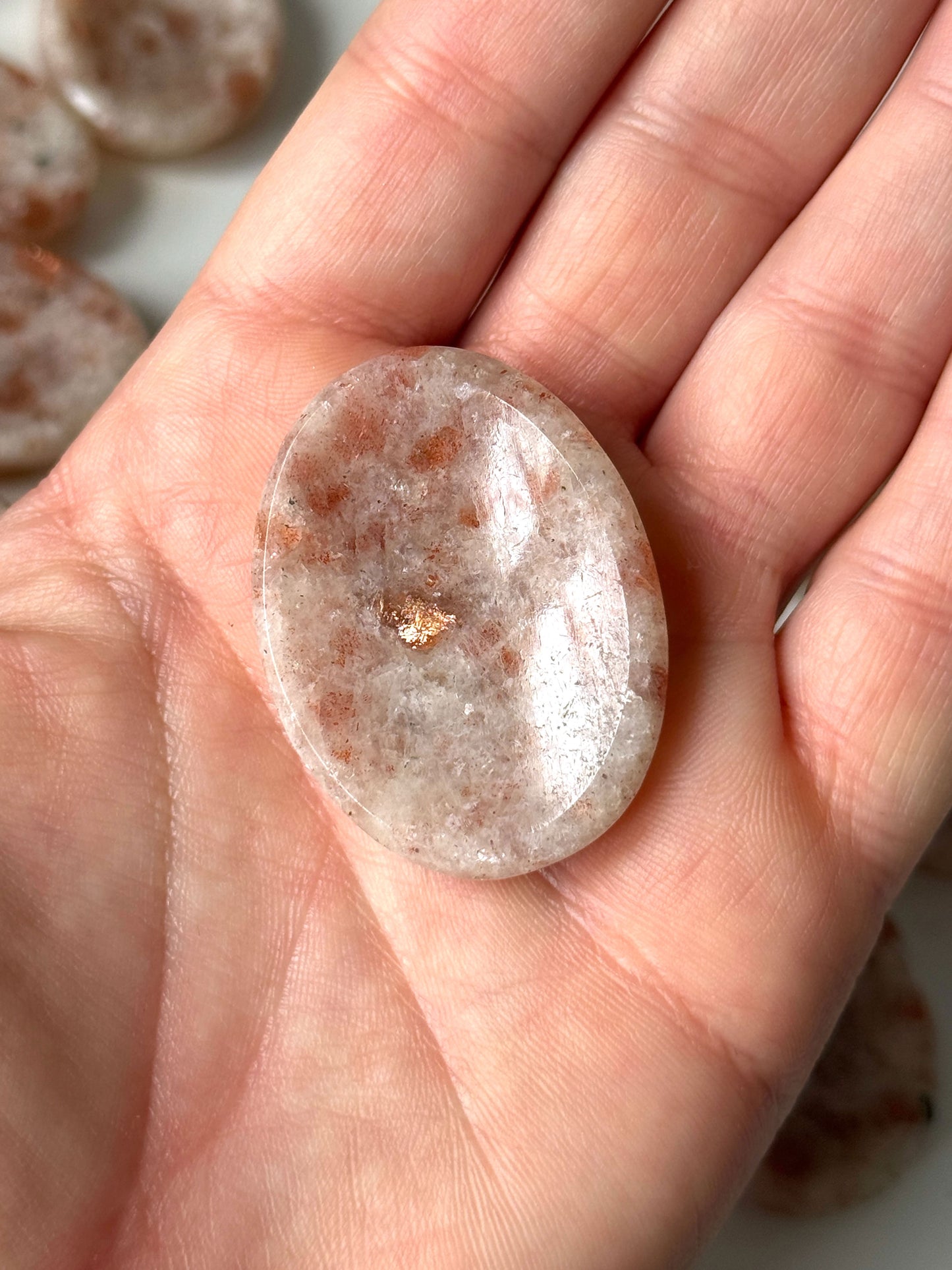 Flashy Sunstone Worry Stone