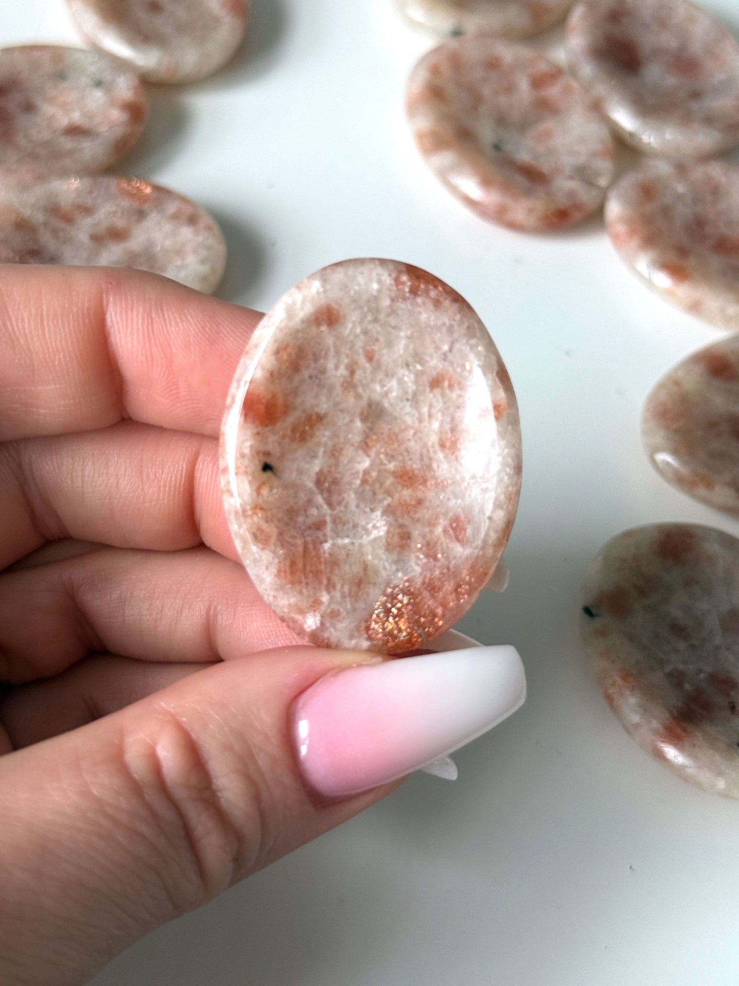 Flashy Sunstone Worry Stone