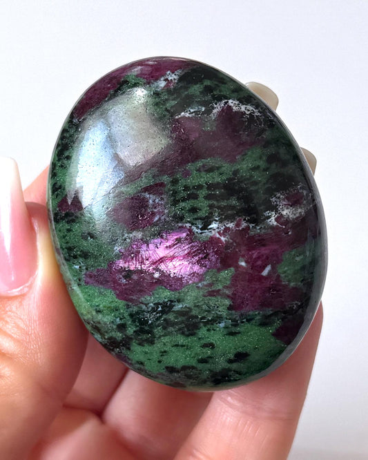 Flashy Ruby Zoisite Palm Stone