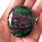 Flashy Ruby Zoisite Palm Stone
