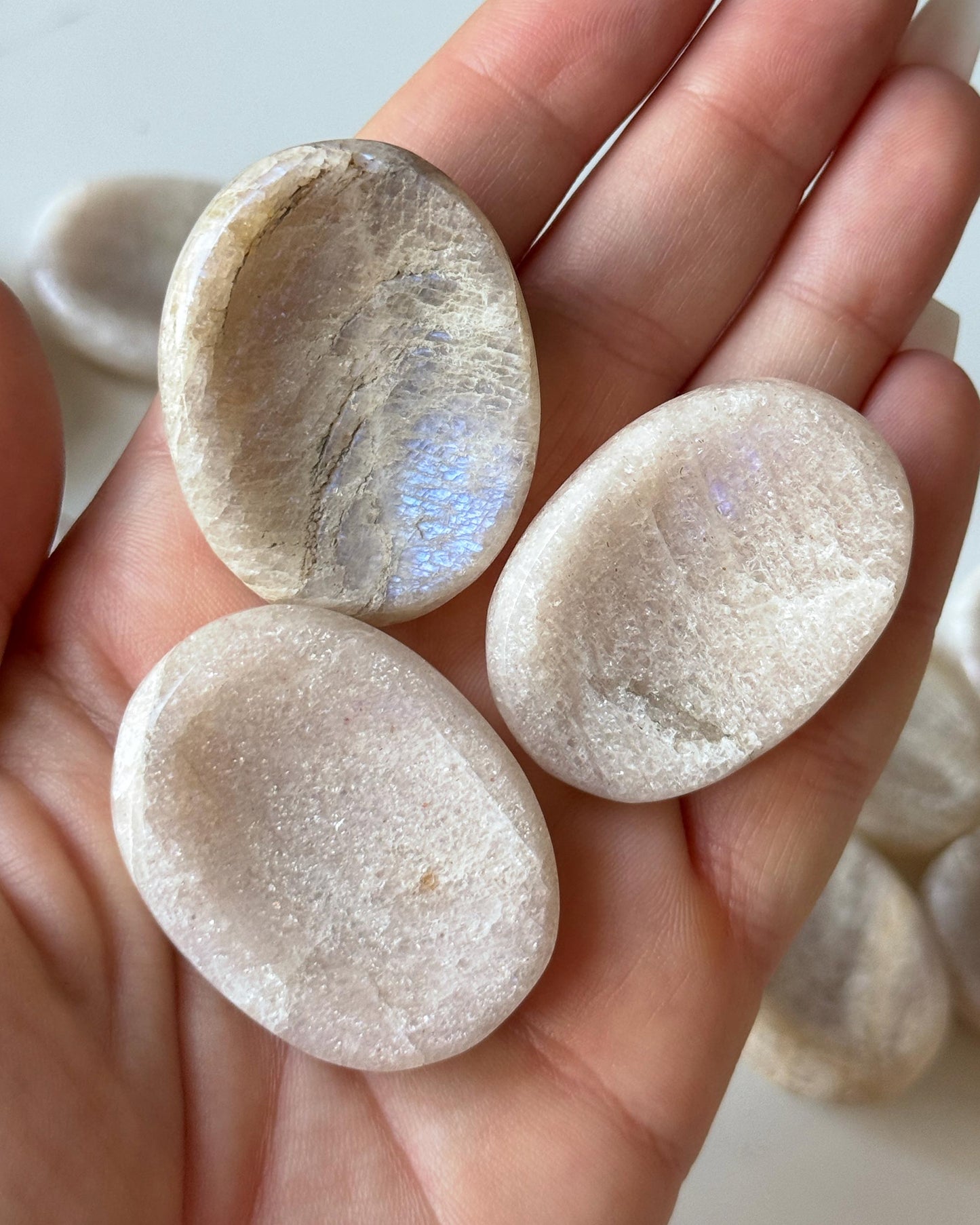 Flashy Moonstone Worry Stone
