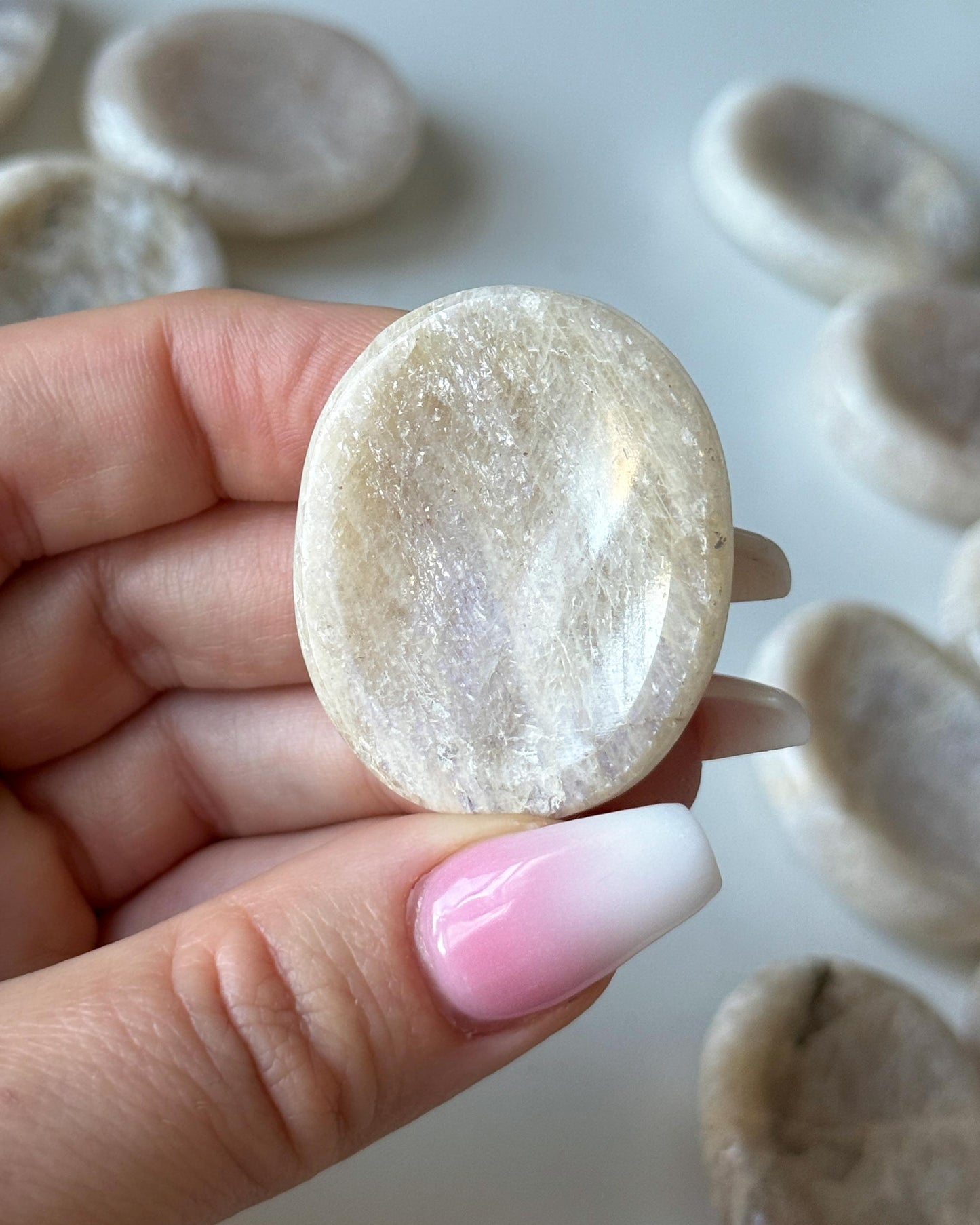 Flashy Moonstone Worry Stone