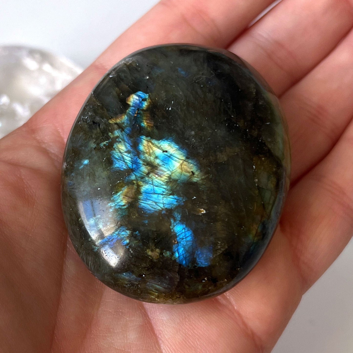 Flashy Labradorite Palm Stone