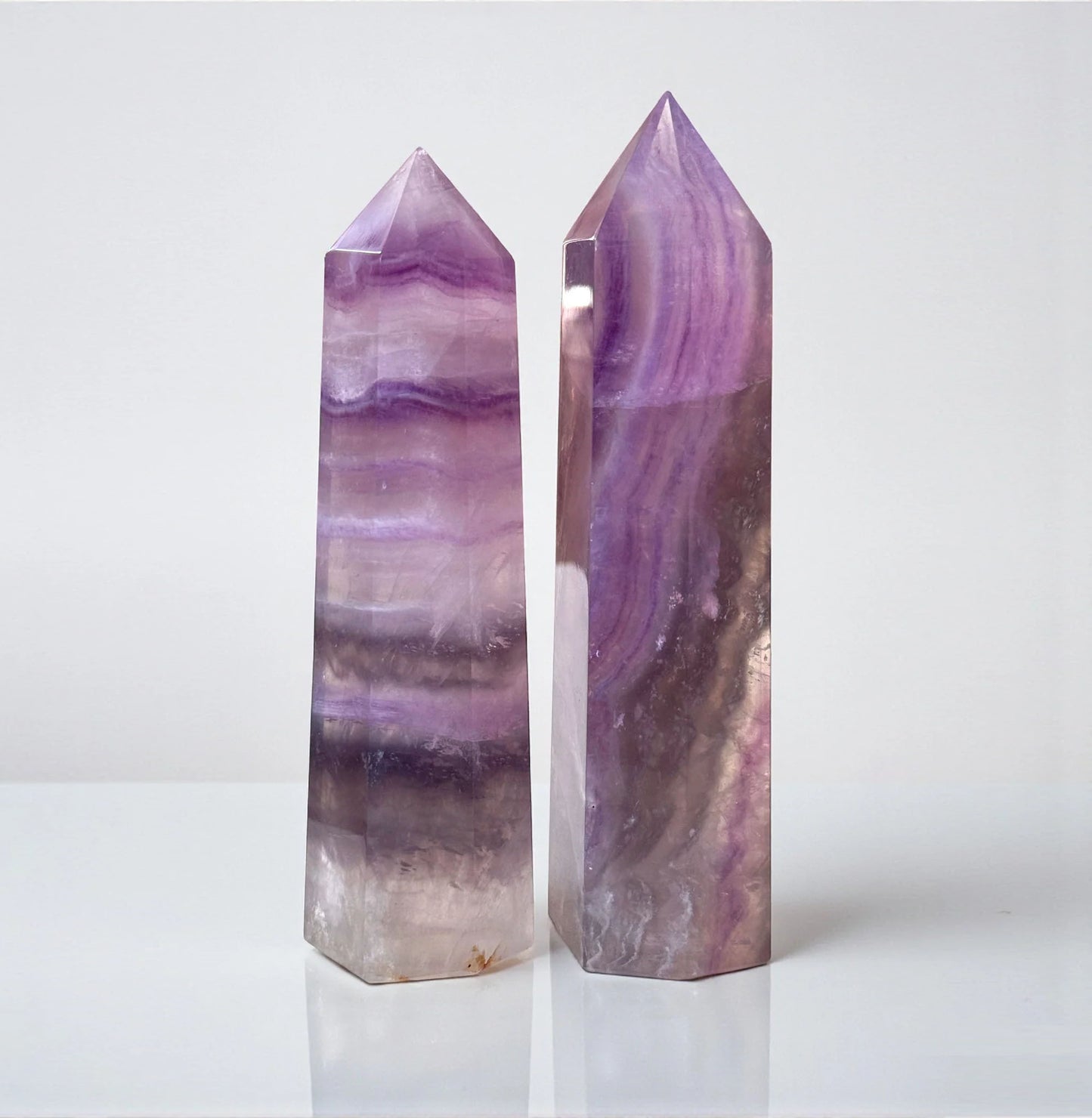Purple Gray Fluorite Tower