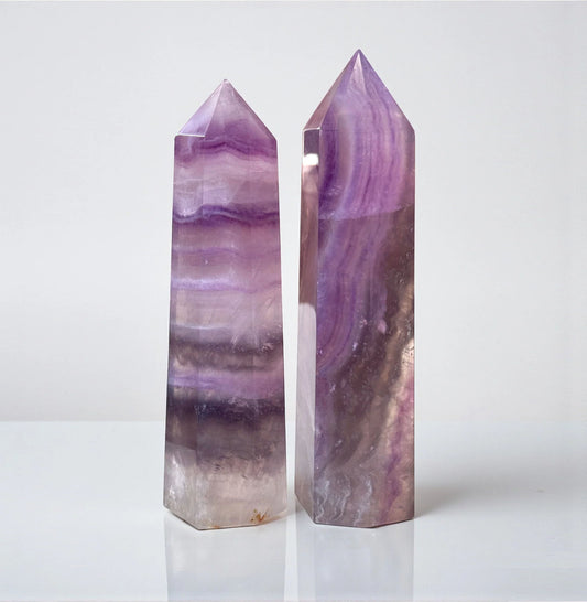 Purple Gray Fluorite Tower