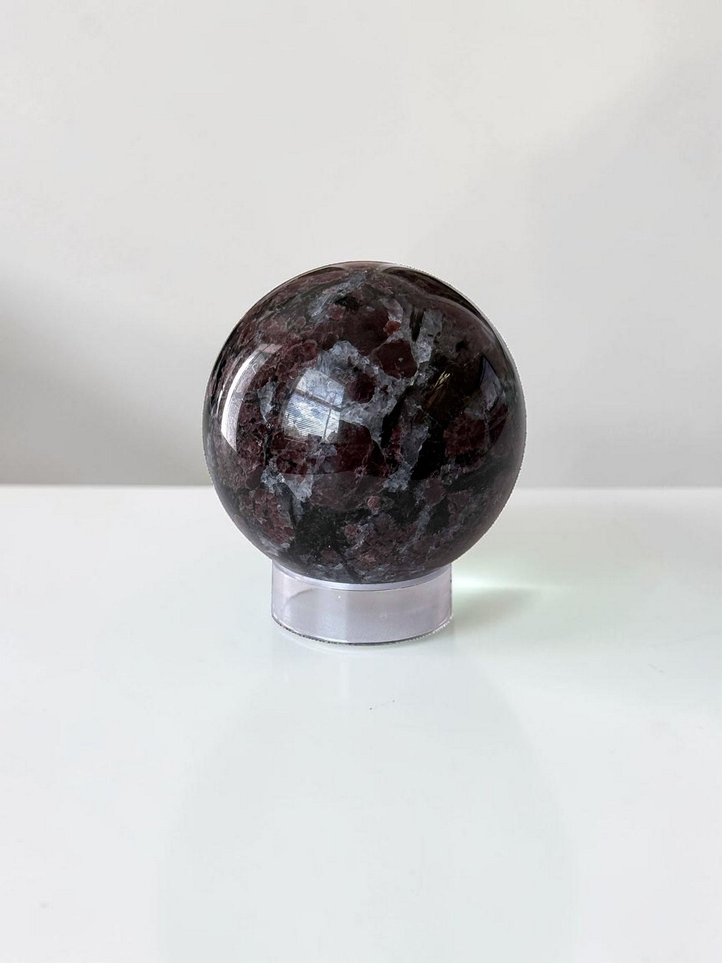 Garnet in Astrophyllite Spheres 60mm