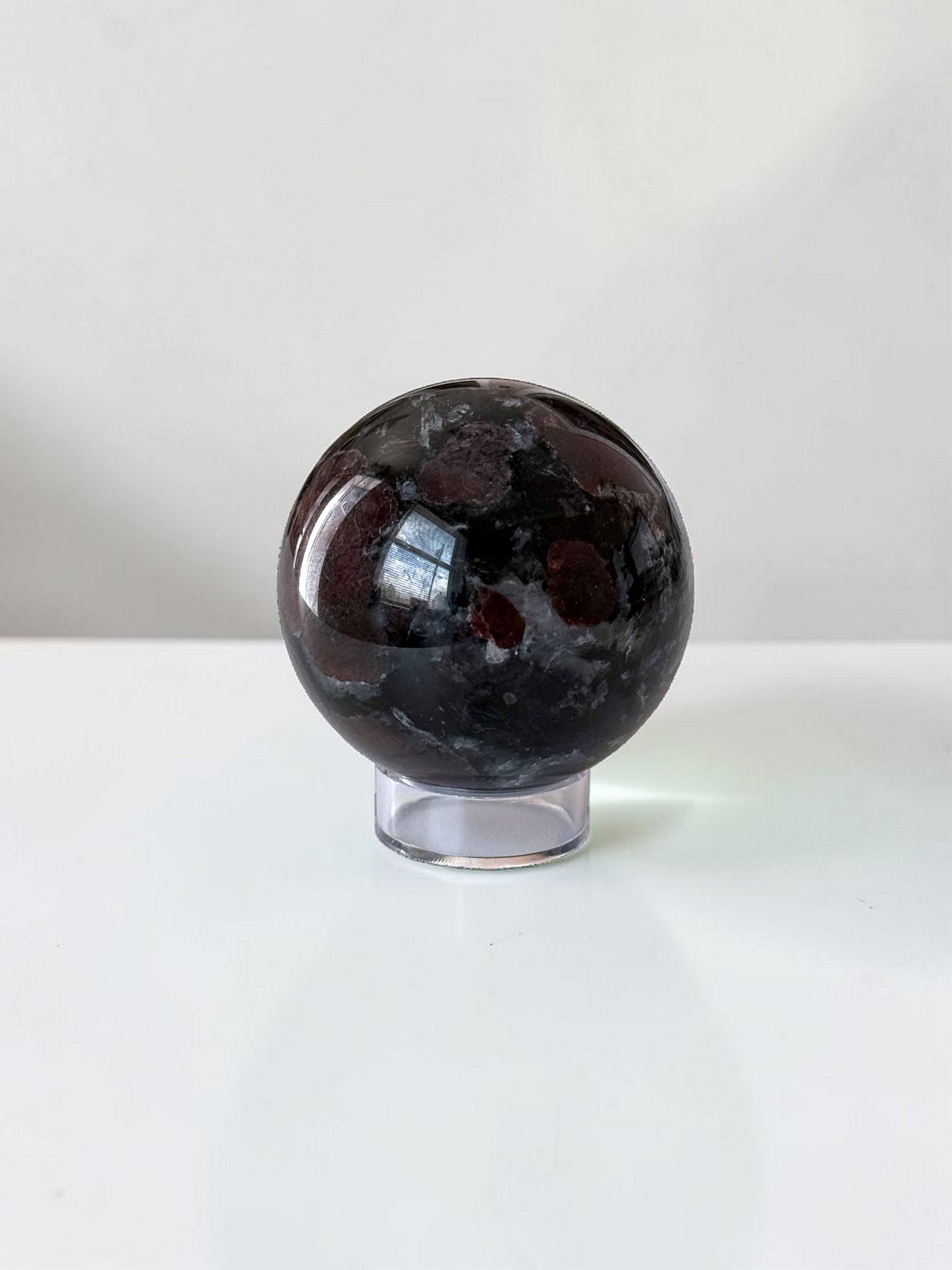 Garnet in Astrophyllite Spheres 60mm