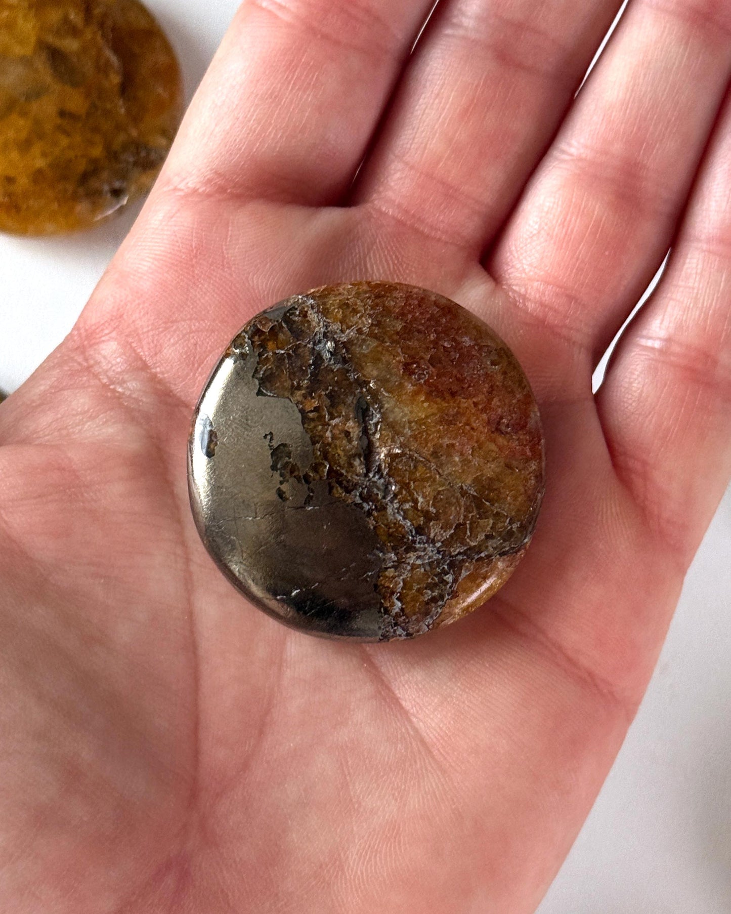 Golden Healer Pyrite Round Palm Stone