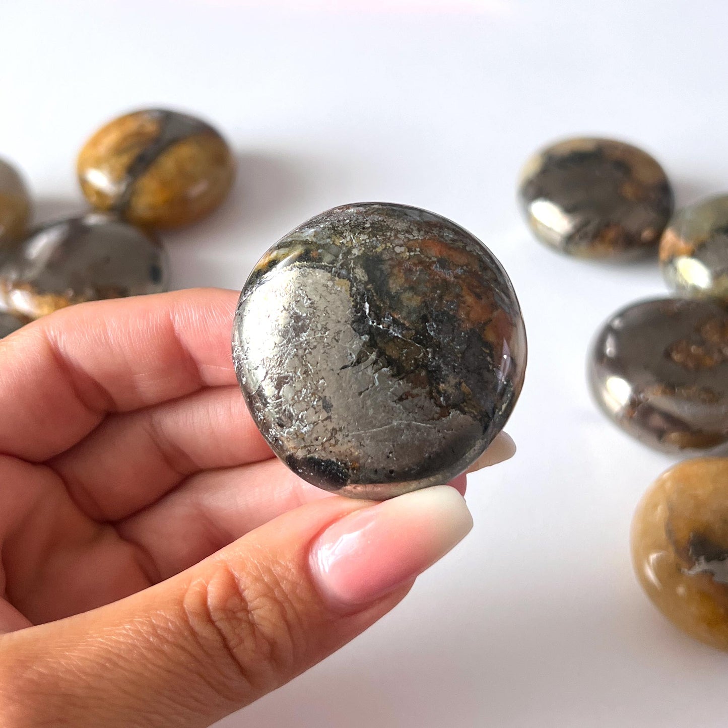 Golden Healer Pyrite Round Palm Stone