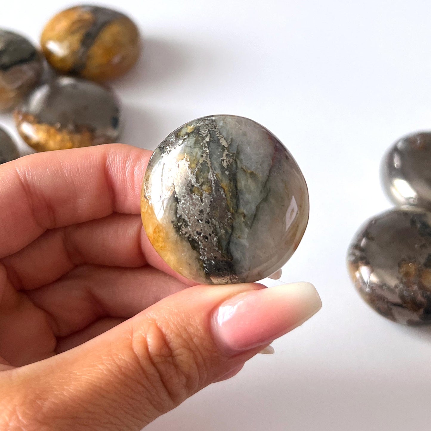 Golden Healer Pyrite Round Palm Stone