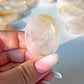 Rose Quartz Golden Healer Worry Stone