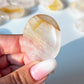 Rose Quartz Golden Healer Worry Stone