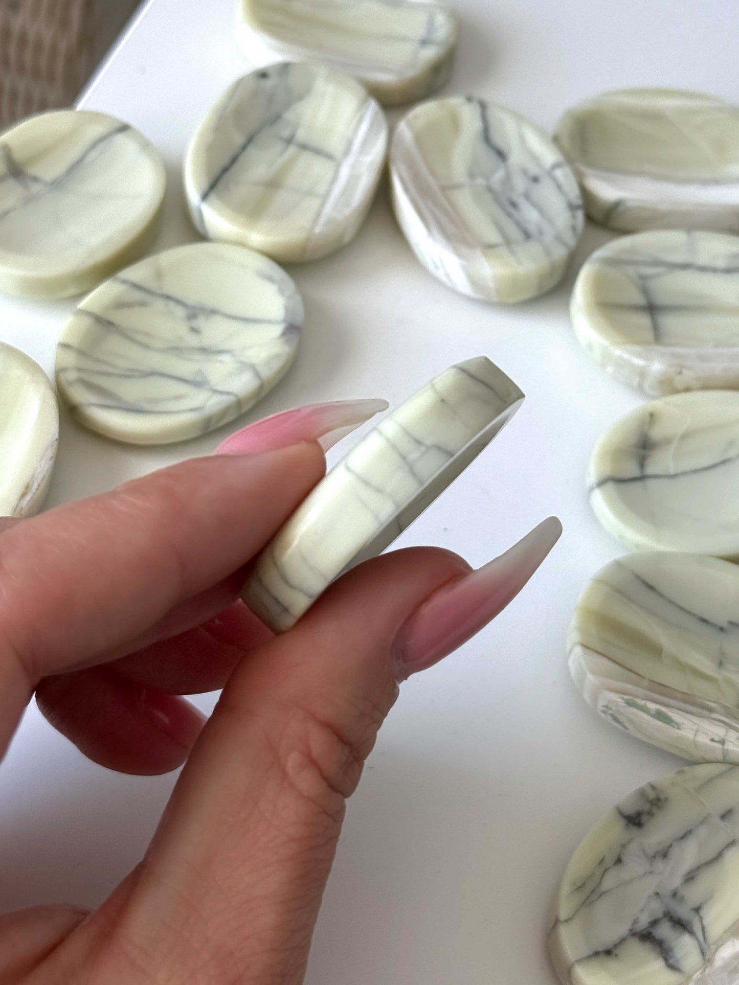 Chunky Gray Serpentine Worry Stone
