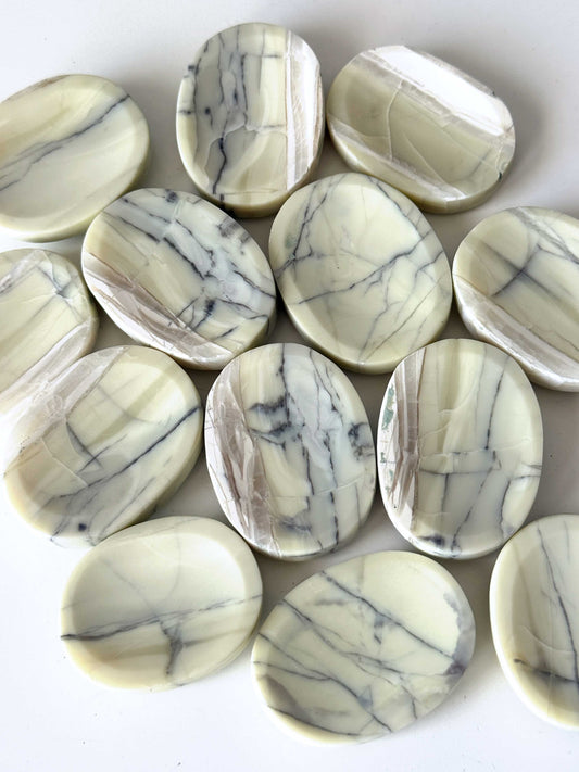 Chunky Gray Serpentine Worry Stone