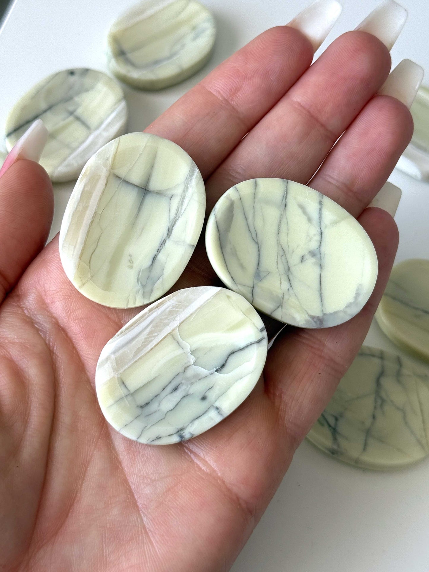 Chunky Gray Serpentine Worry Stone