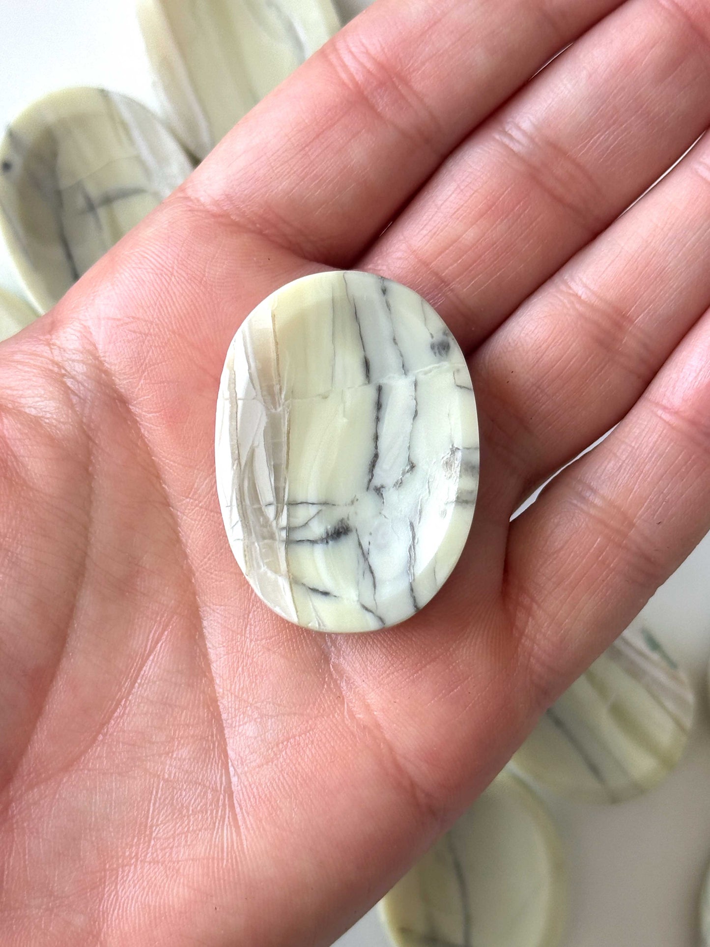 Chunky Gray Serpentine Worry Stone
