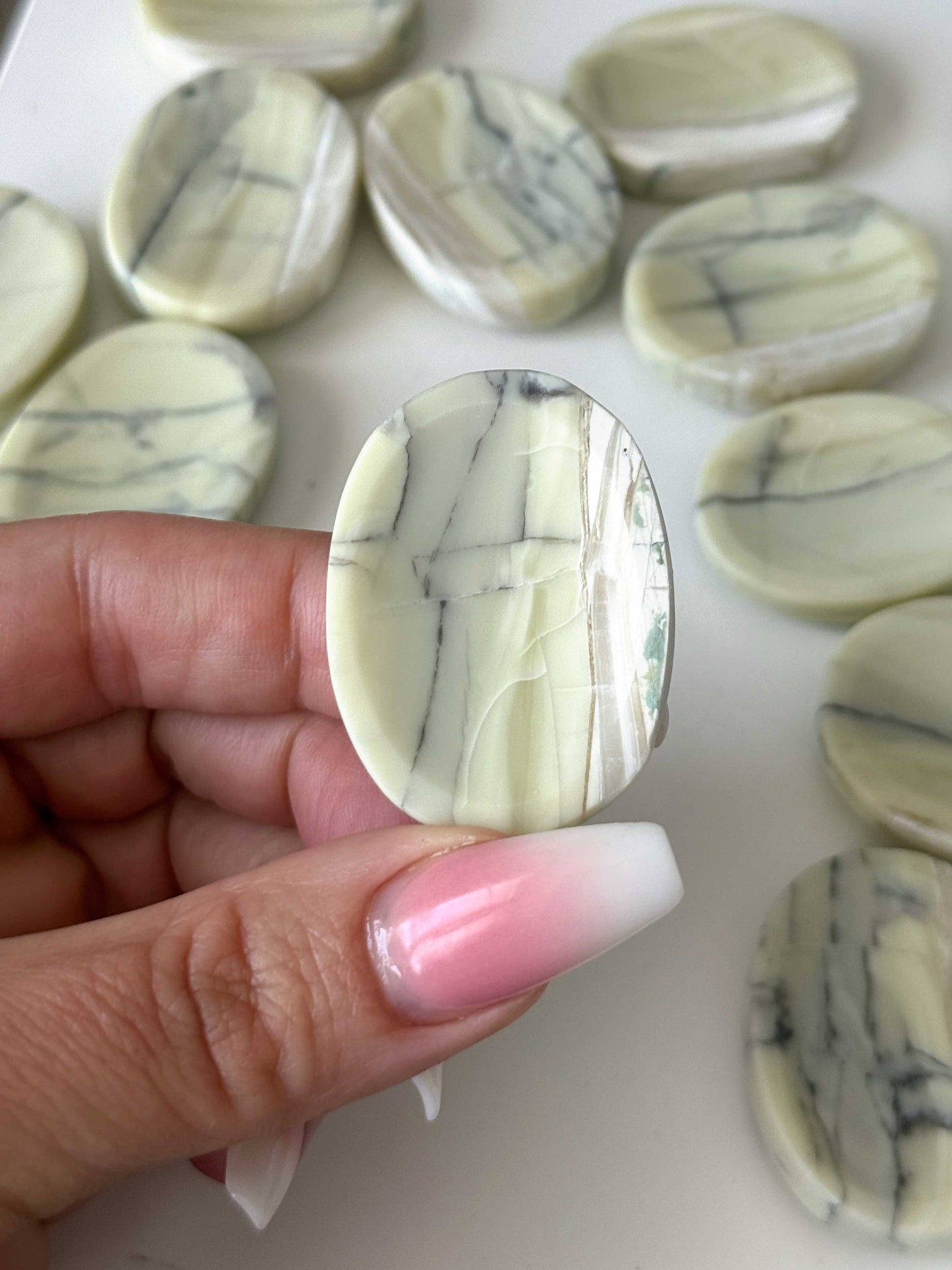 Chunky Gray Serpentine Worry Stone