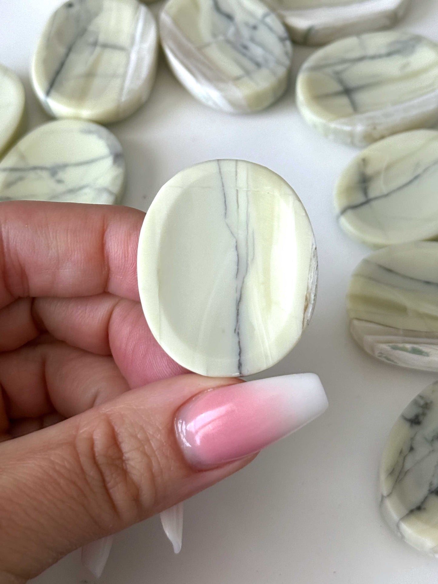 Chunky Gray Serpentine Worry Stone