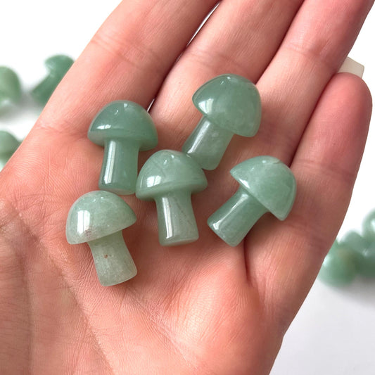 Green Aventurine Mushroom Carving