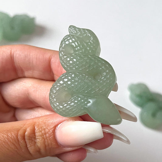 Green Aventurine Snake Carving