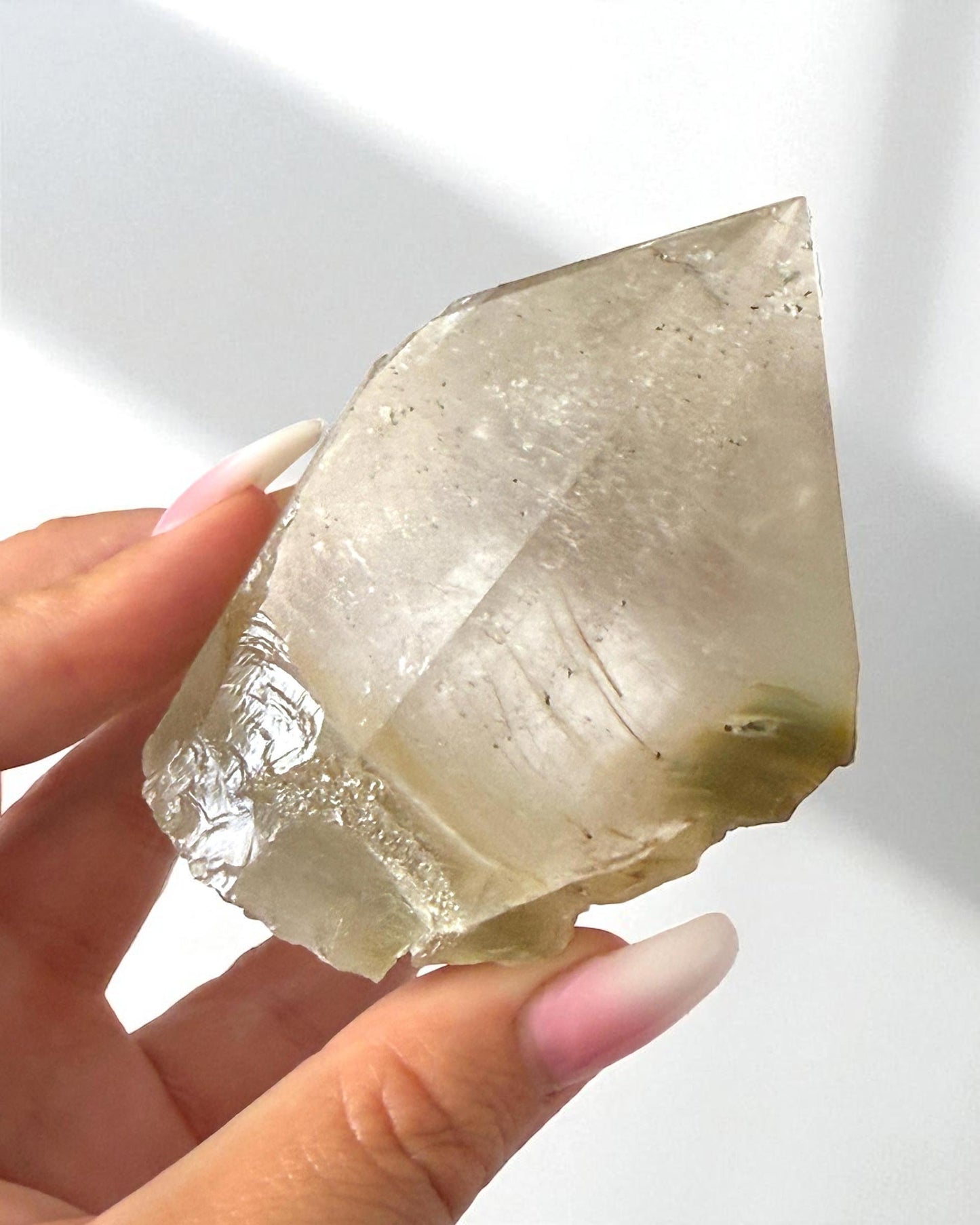Green Chlorite Quartz Top Polished Point
