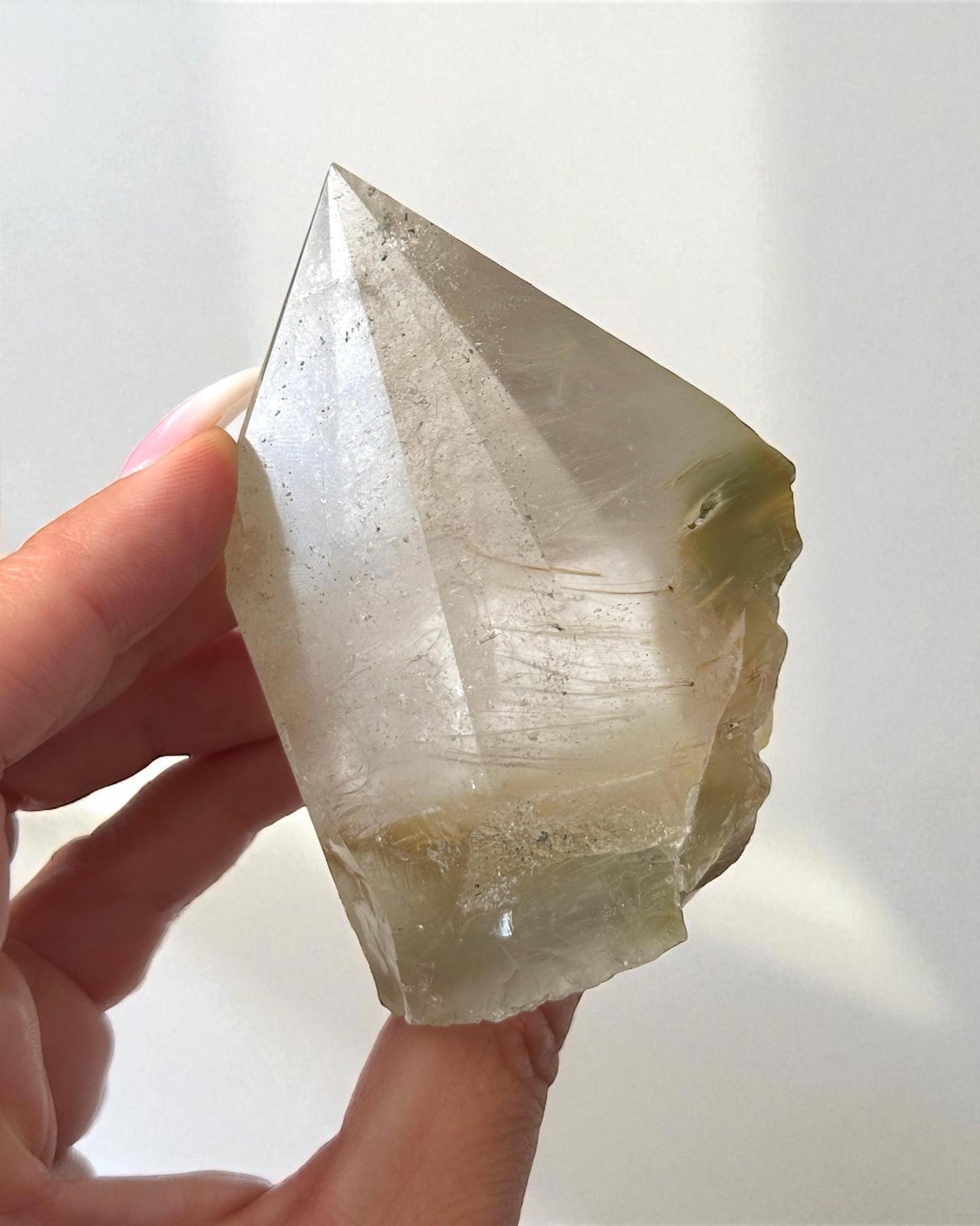 Green Chlorite Quartz Top Polished Point