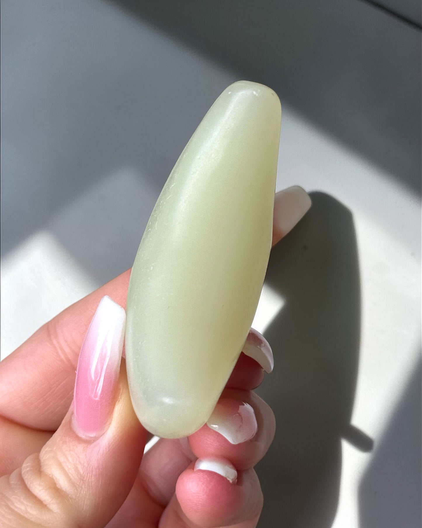 Green Onyx Crescent Moon Carving