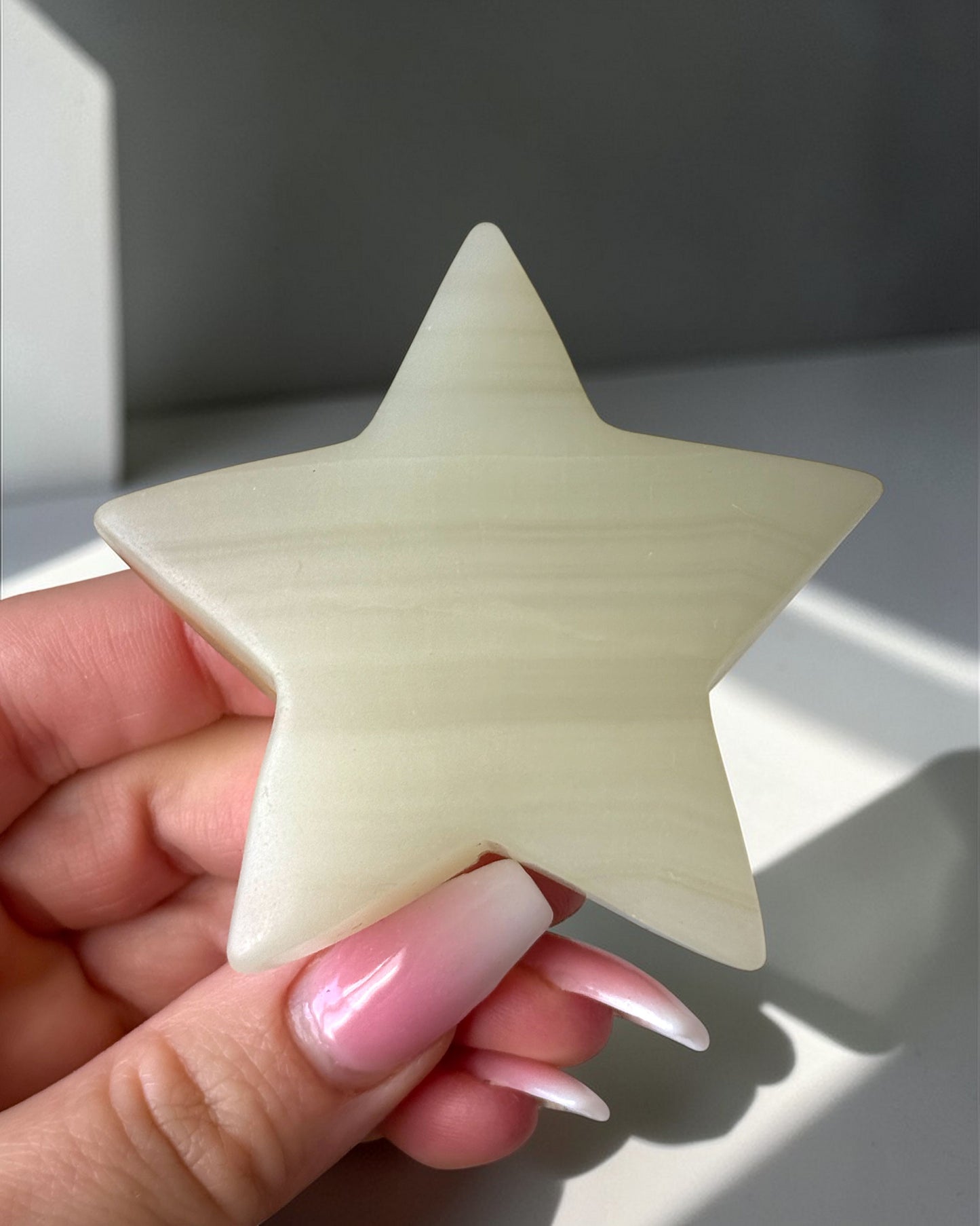 Green Onyx Star Carving