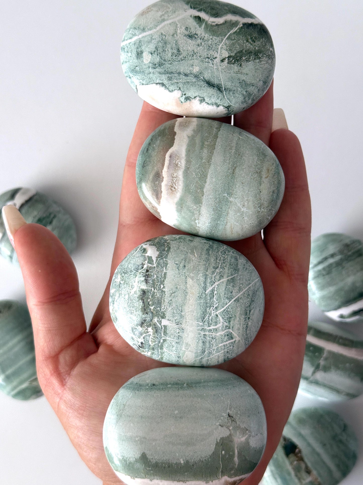 Green Sardonyx Palm Stone