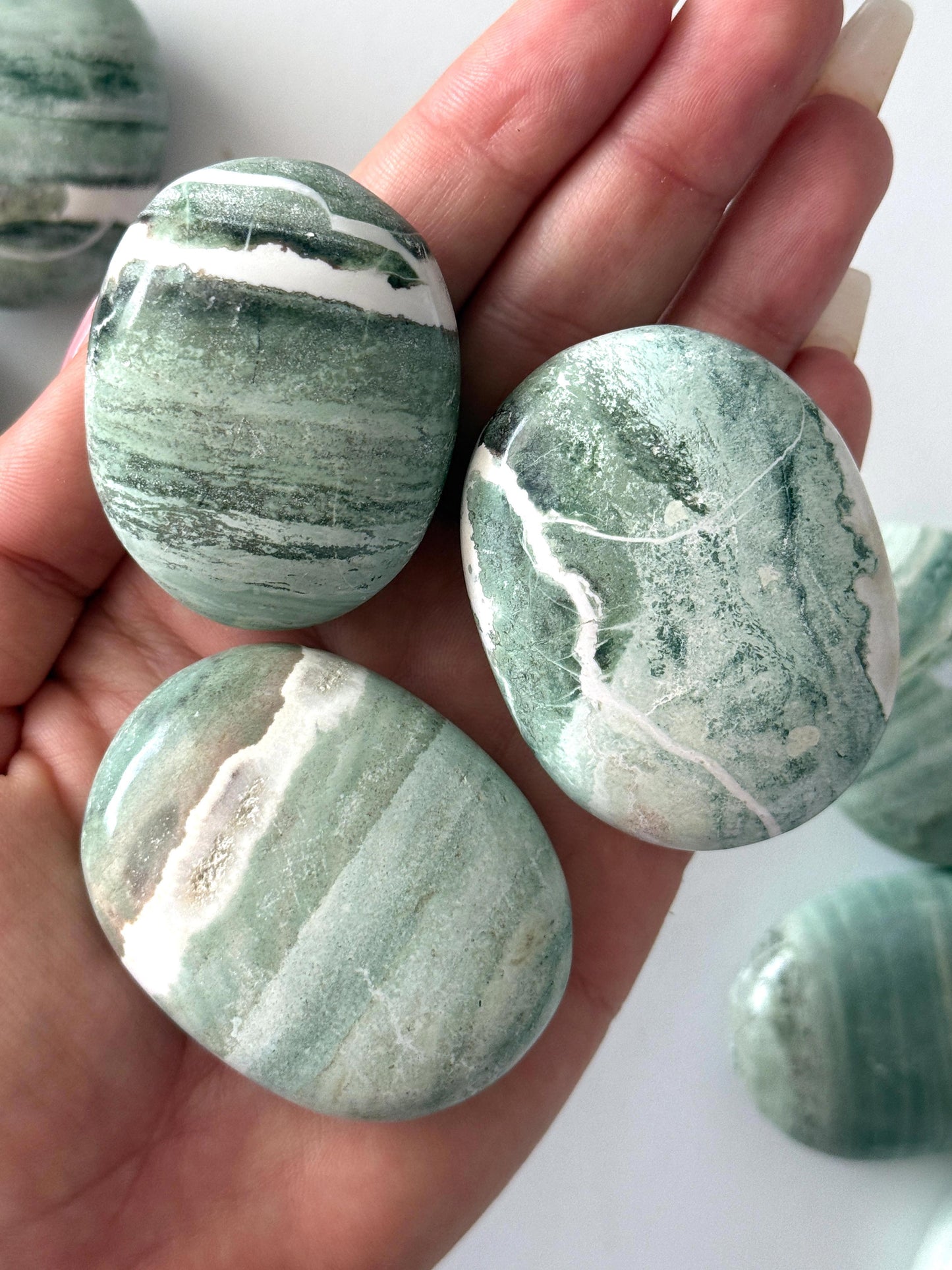 Green Sardonyx Palm Stone