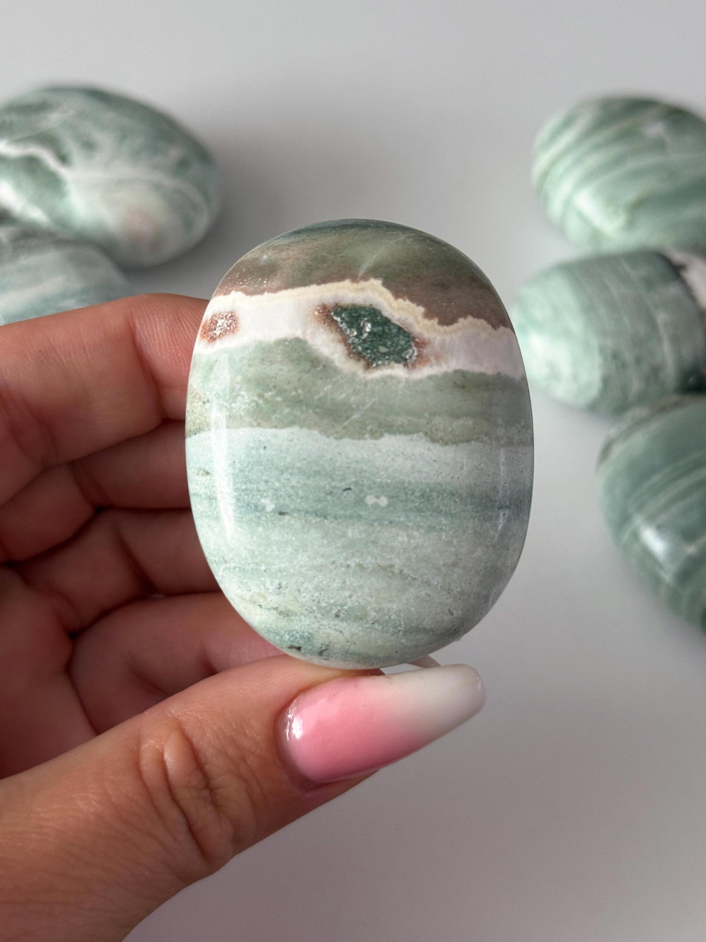 Green Sardonyx Palm Stone