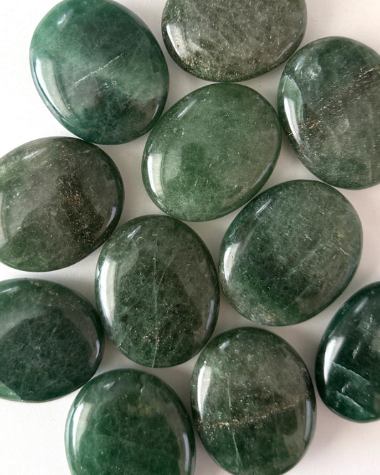 Green Strawberry Quartz Palm Stone