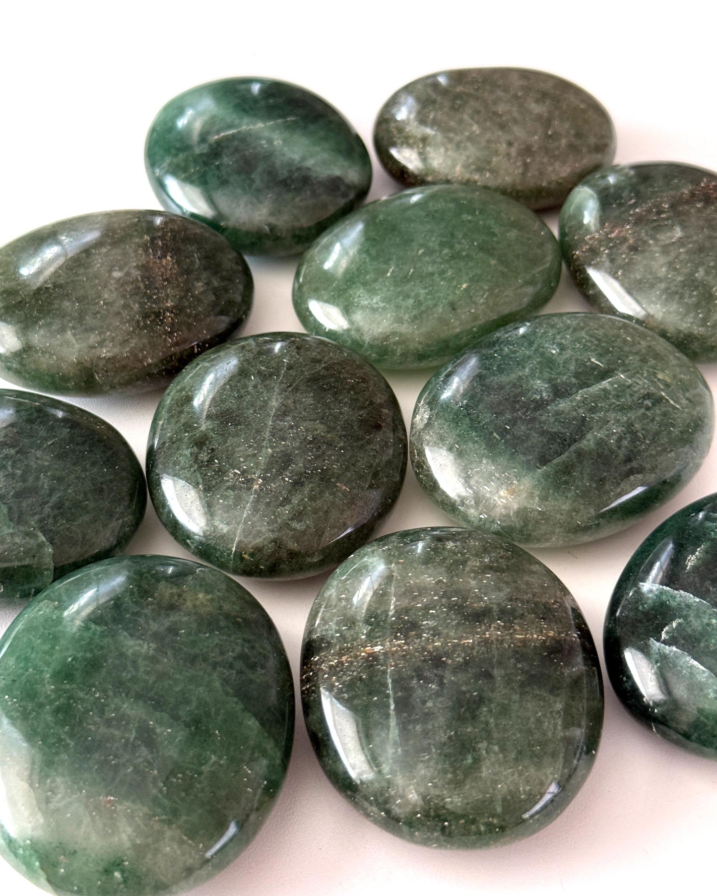 Green Strawberry Quartz Palm Stone