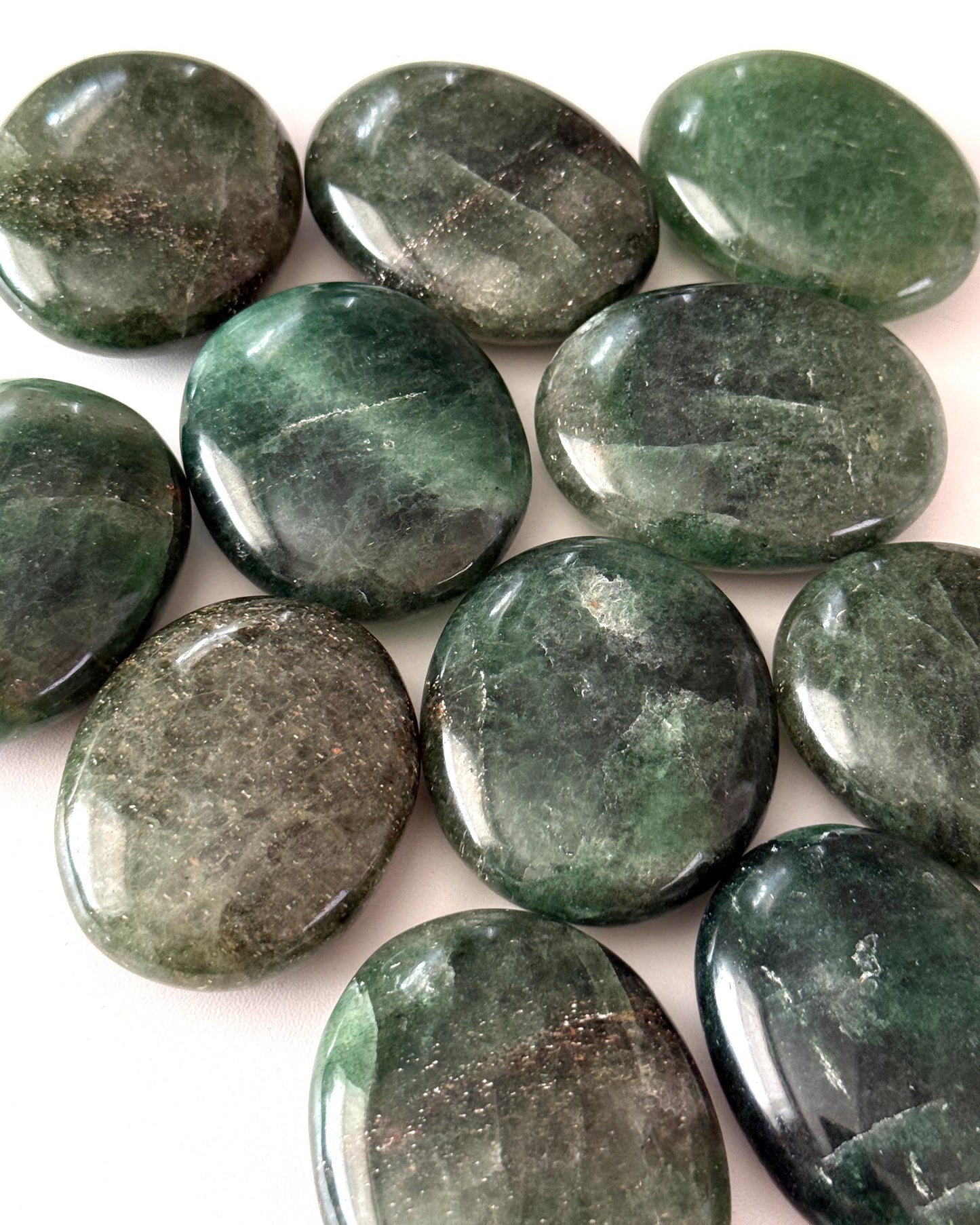 Green Strawberry Quartz Palm Stone