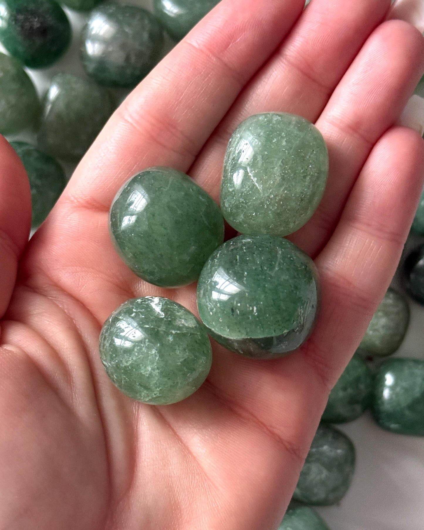 Green Strawberry Quartz Tumbled Stone