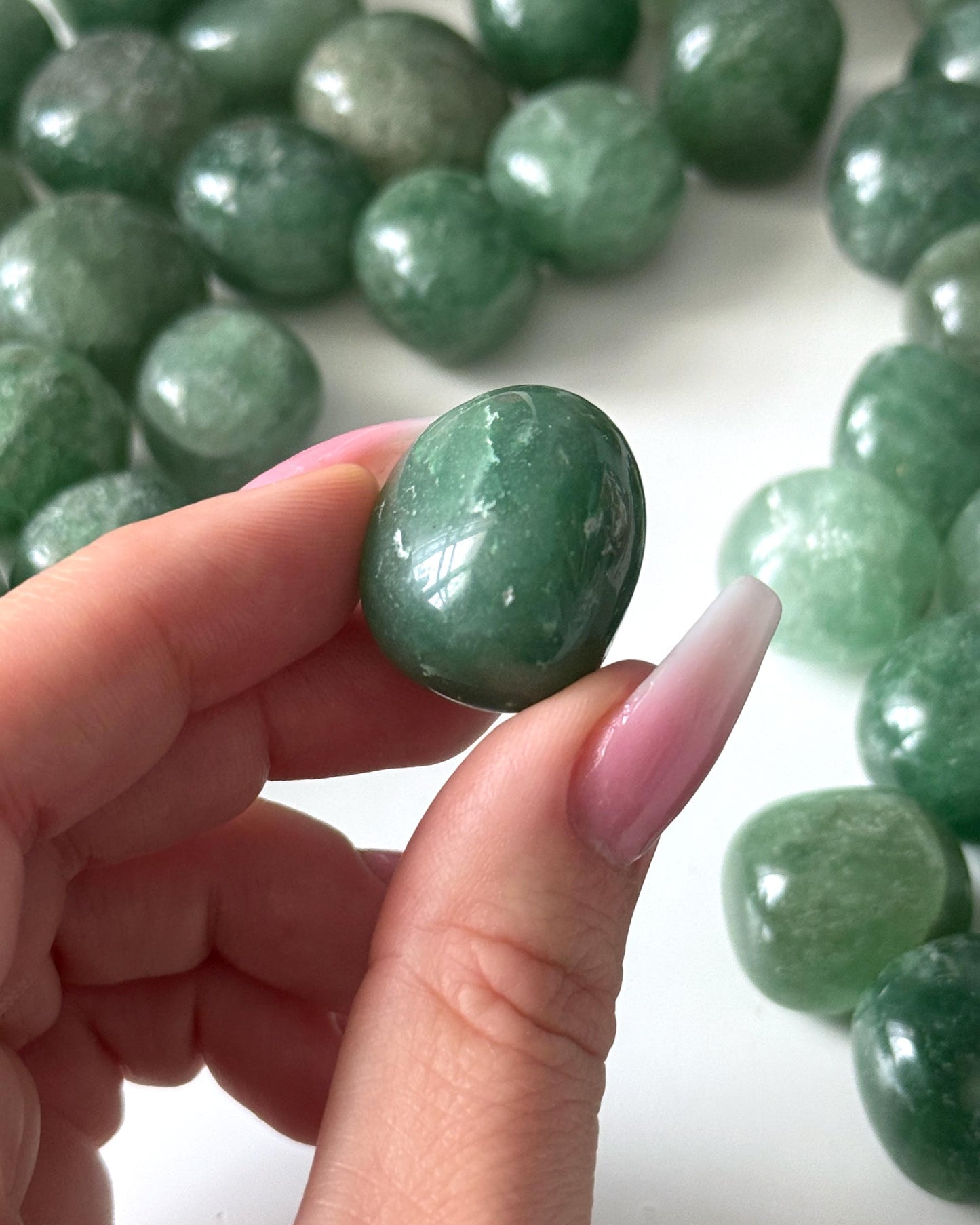 Green Strawberry Quartz Tumbled Stone
